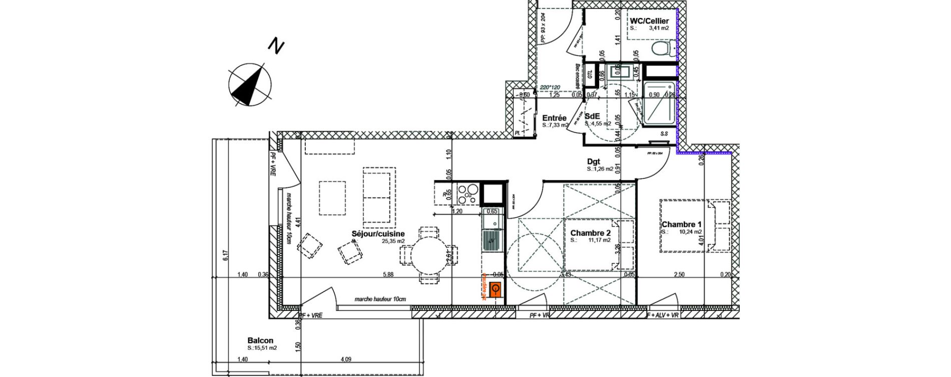 Appartement T3 de 63,31 m2 &agrave; Bretteville-Sur-Odon Centre
