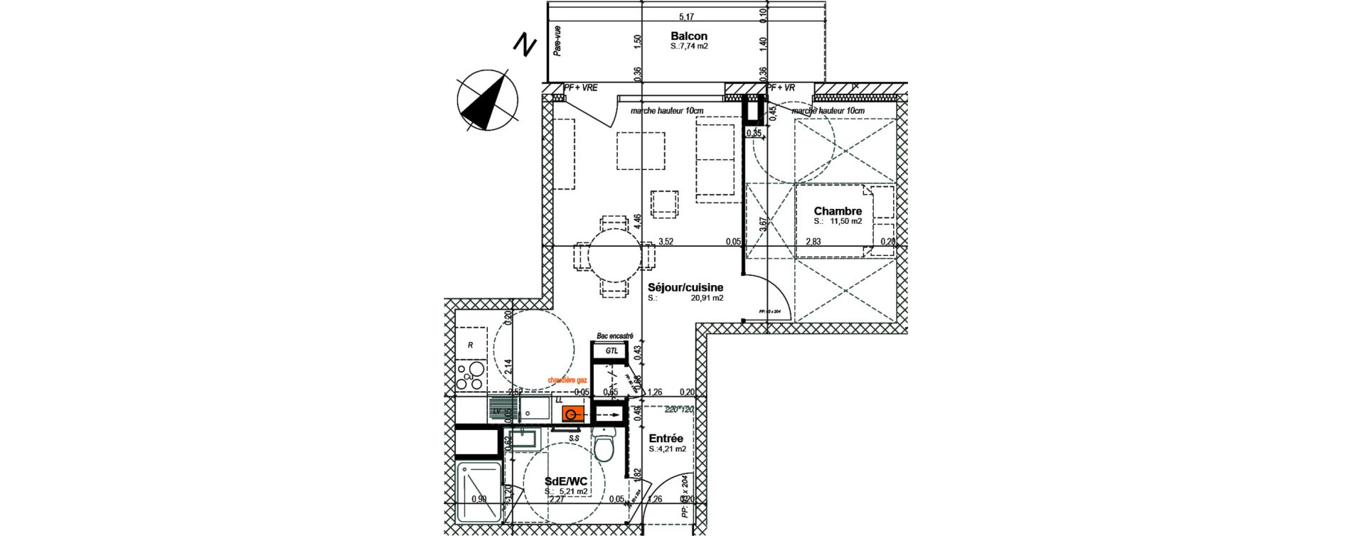 Appartement T2 de 41,83 m2 &agrave; Bretteville-Sur-Odon Centre