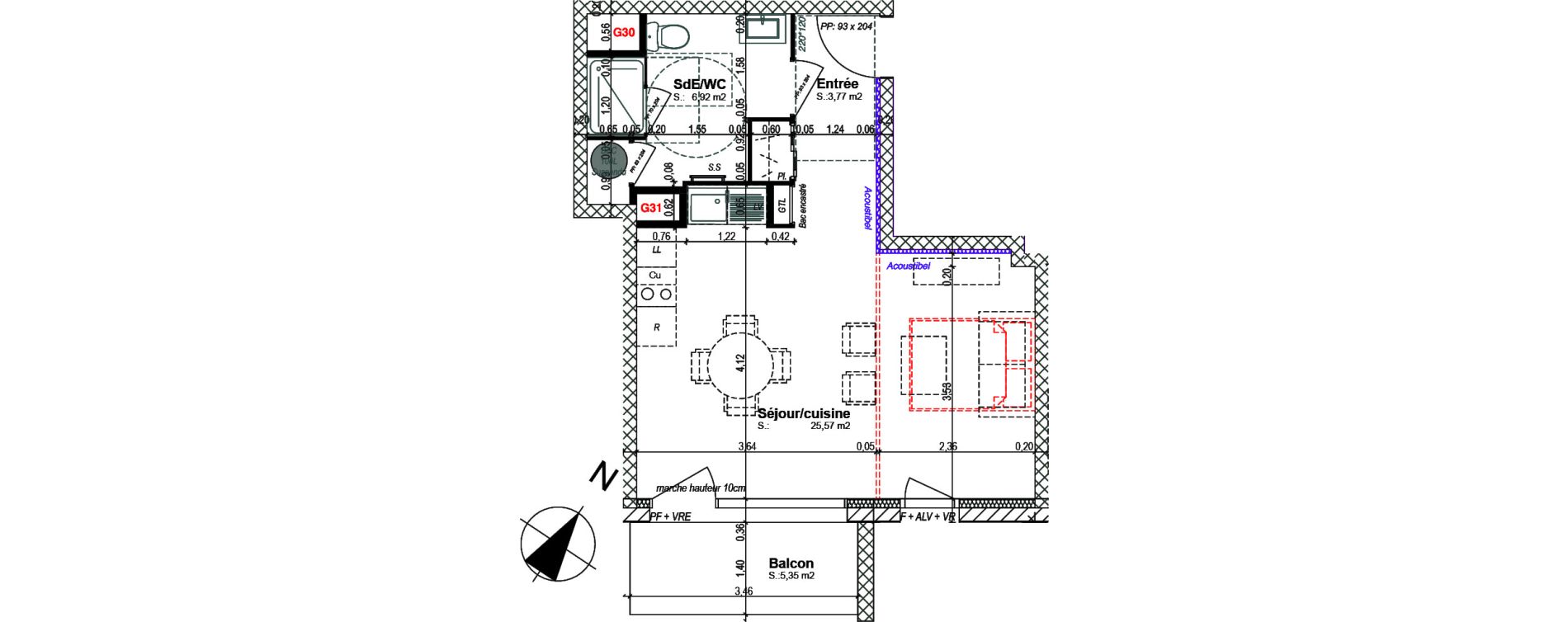 Appartement T1 bis de 36,26 m2 &agrave; Bretteville-Sur-Odon Centre
