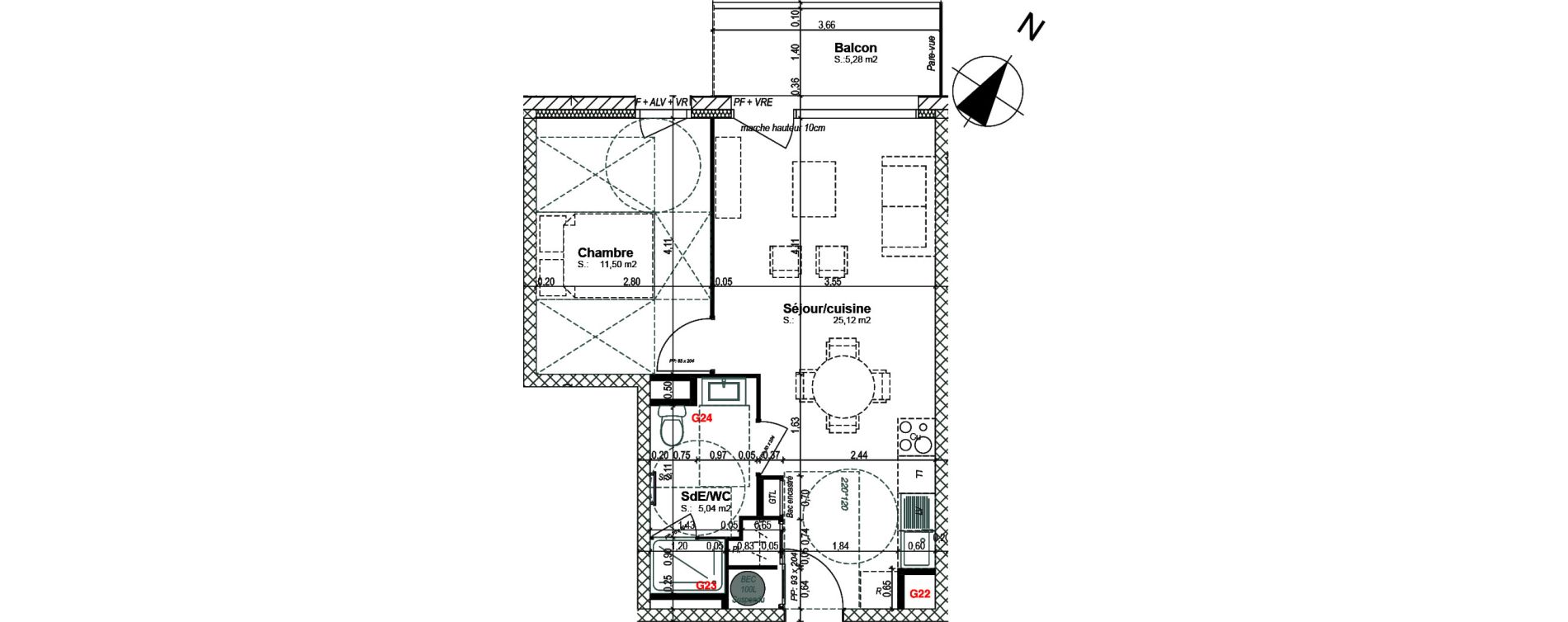 Appartement T2 de 41,66 m2 &agrave; Bretteville-Sur-Odon Centre
