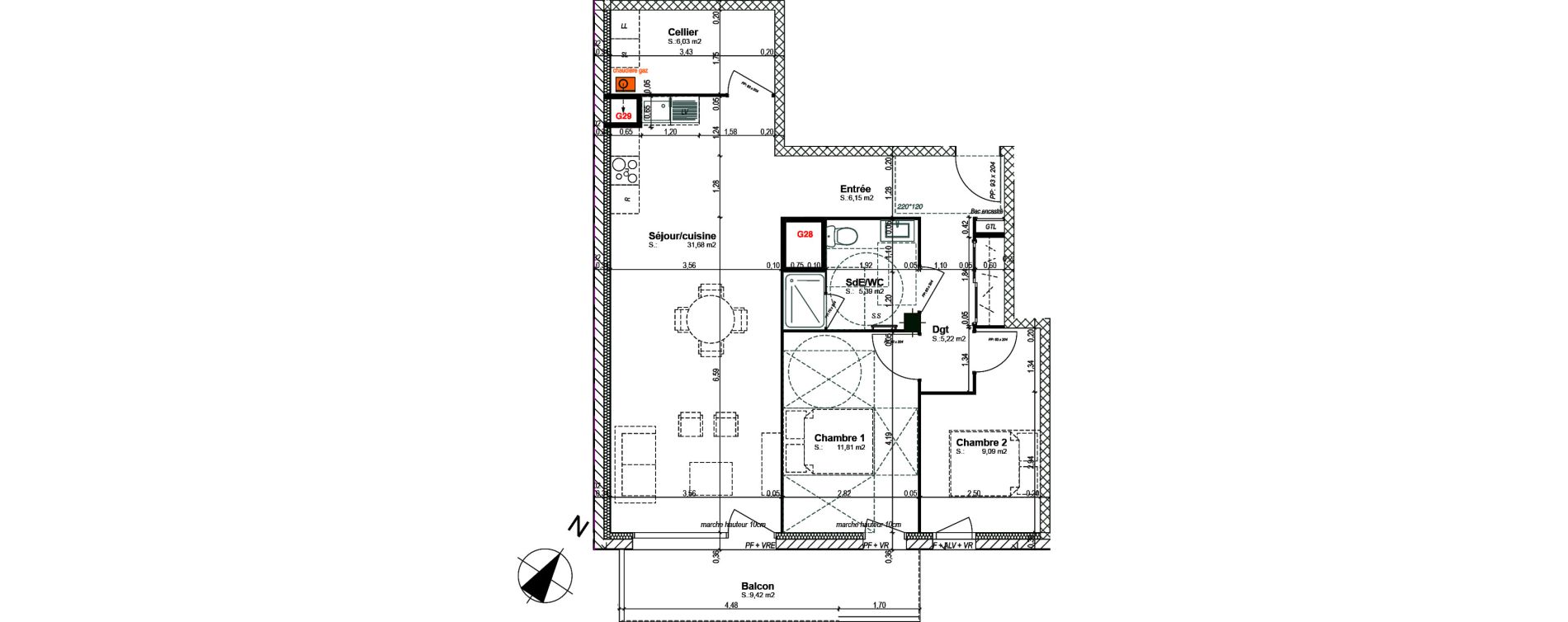 Appartement T3 de 75,37 m2 &agrave; Bretteville-Sur-Odon Centre