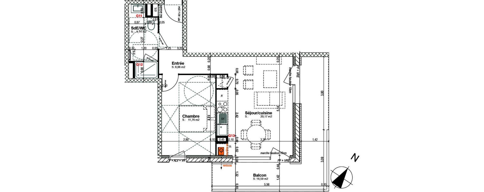 Appartement T2 de 43,13 m2 &agrave; Bretteville-Sur-Odon Centre