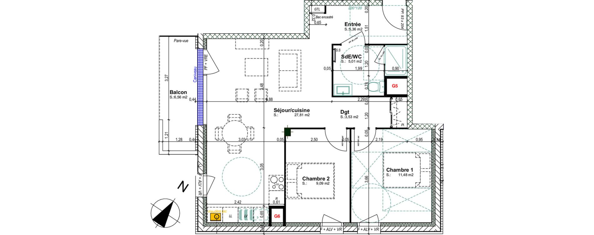 Appartement T3 de 62,28 m2 &agrave; Bretteville-Sur-Odon Centre