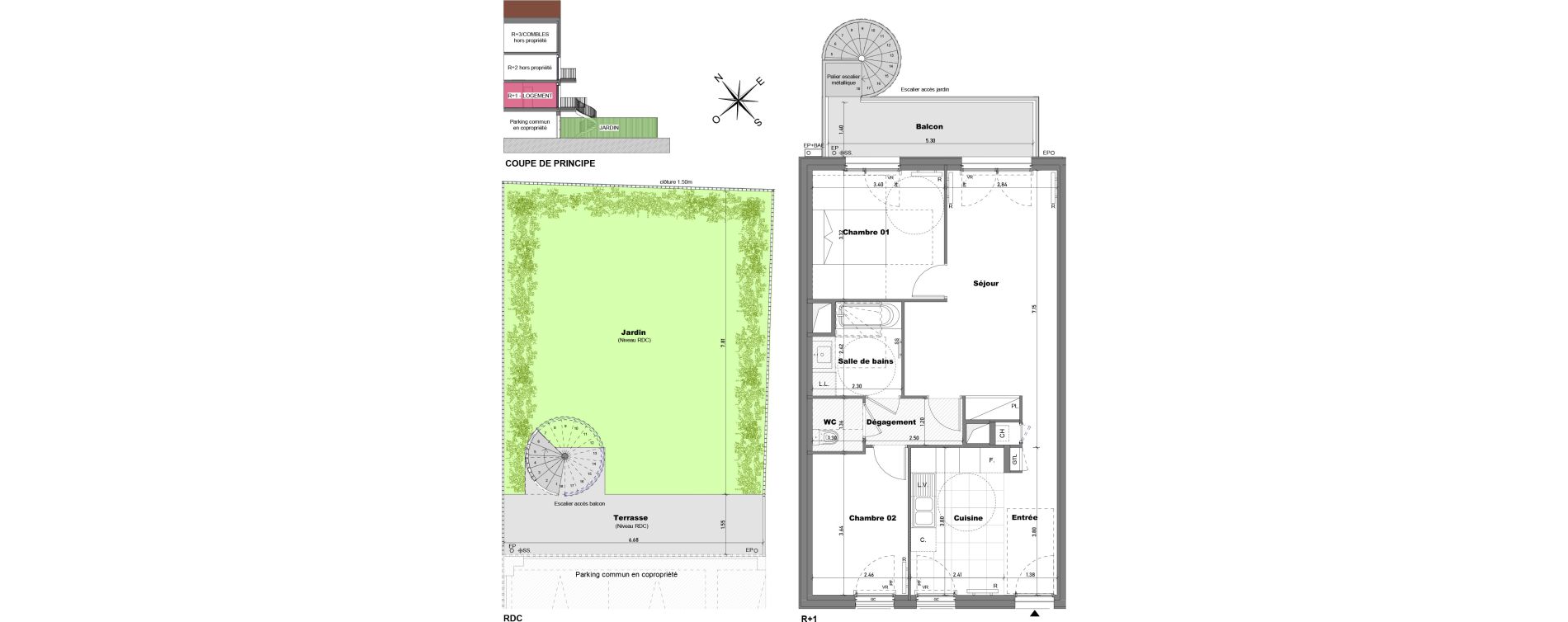 Appartement T3 de 65,58 m2 &agrave; Cabourg Divette