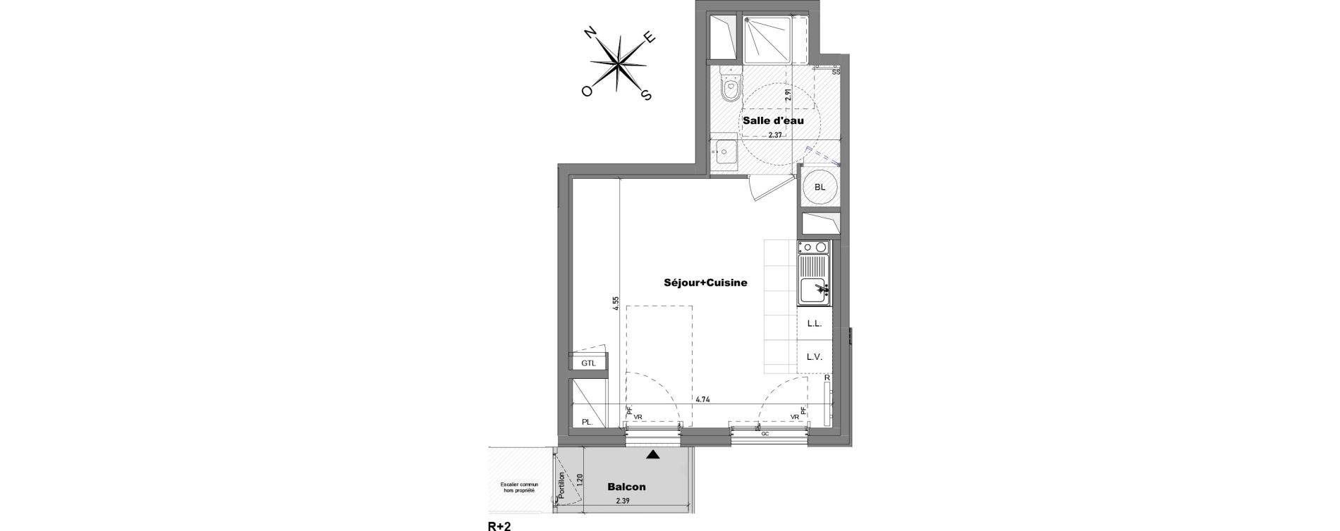 Appartement T1 de 26,77 m2 &agrave; Cabourg Divette