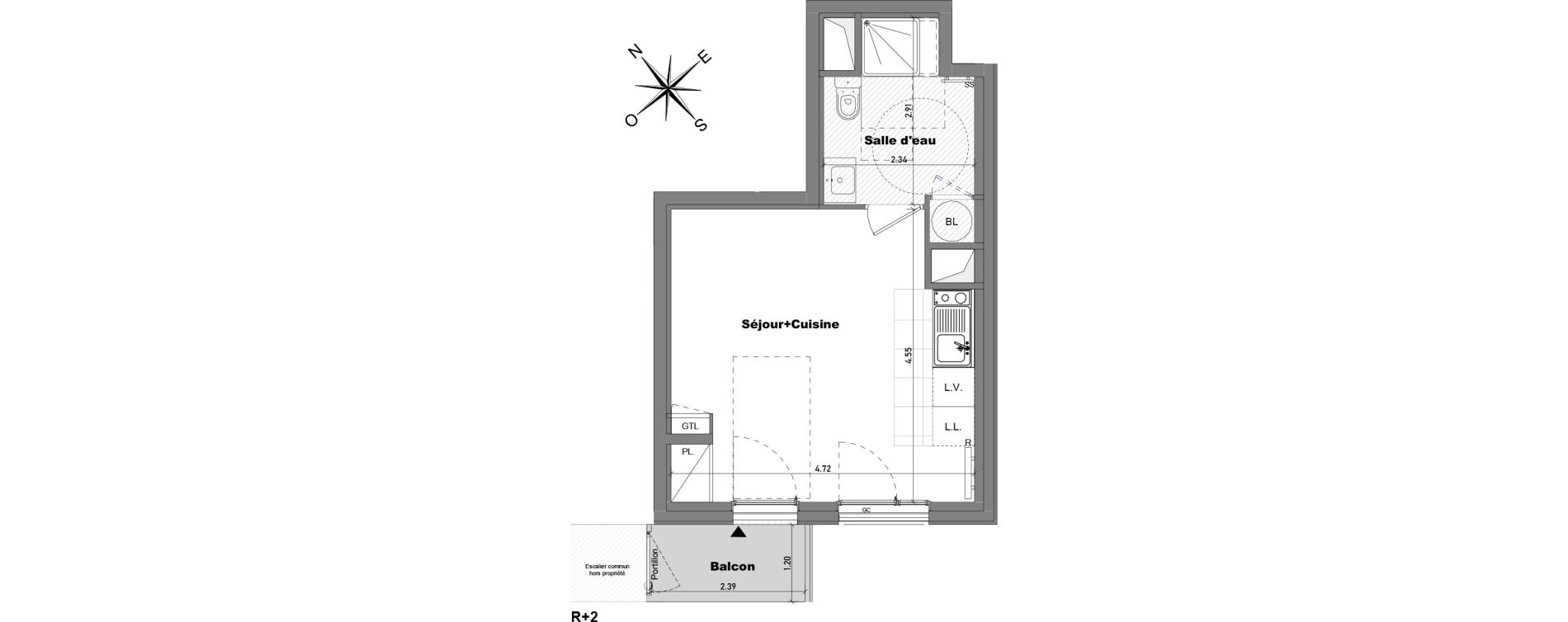 Appartement T1 de 25,86 m2 &agrave; Cabourg Divette