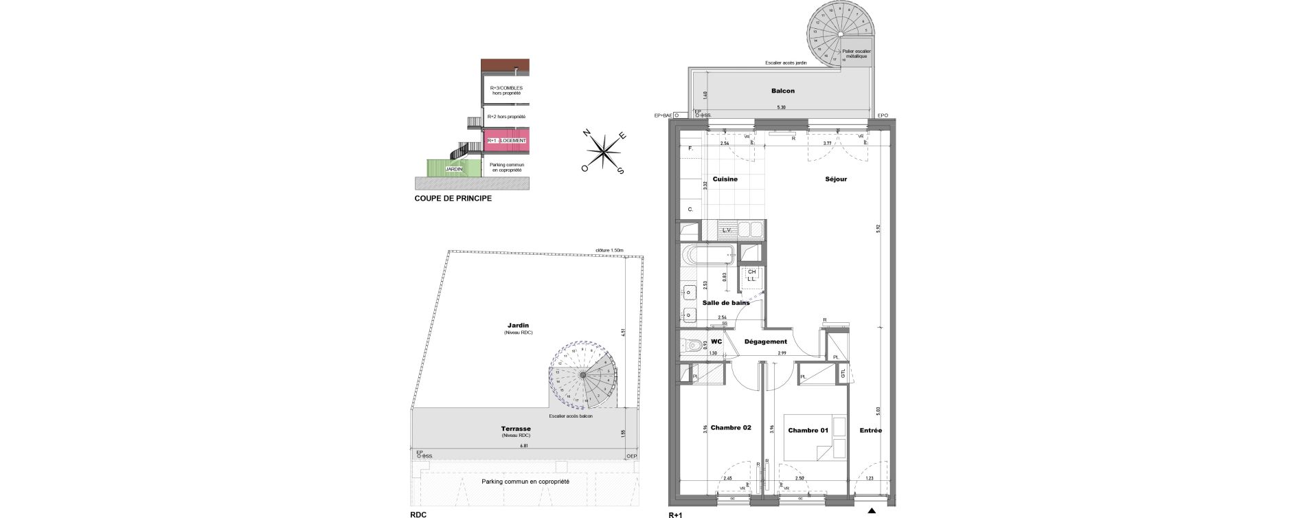 Appartement T3 de 65,69 m2 &agrave; Cabourg Divette