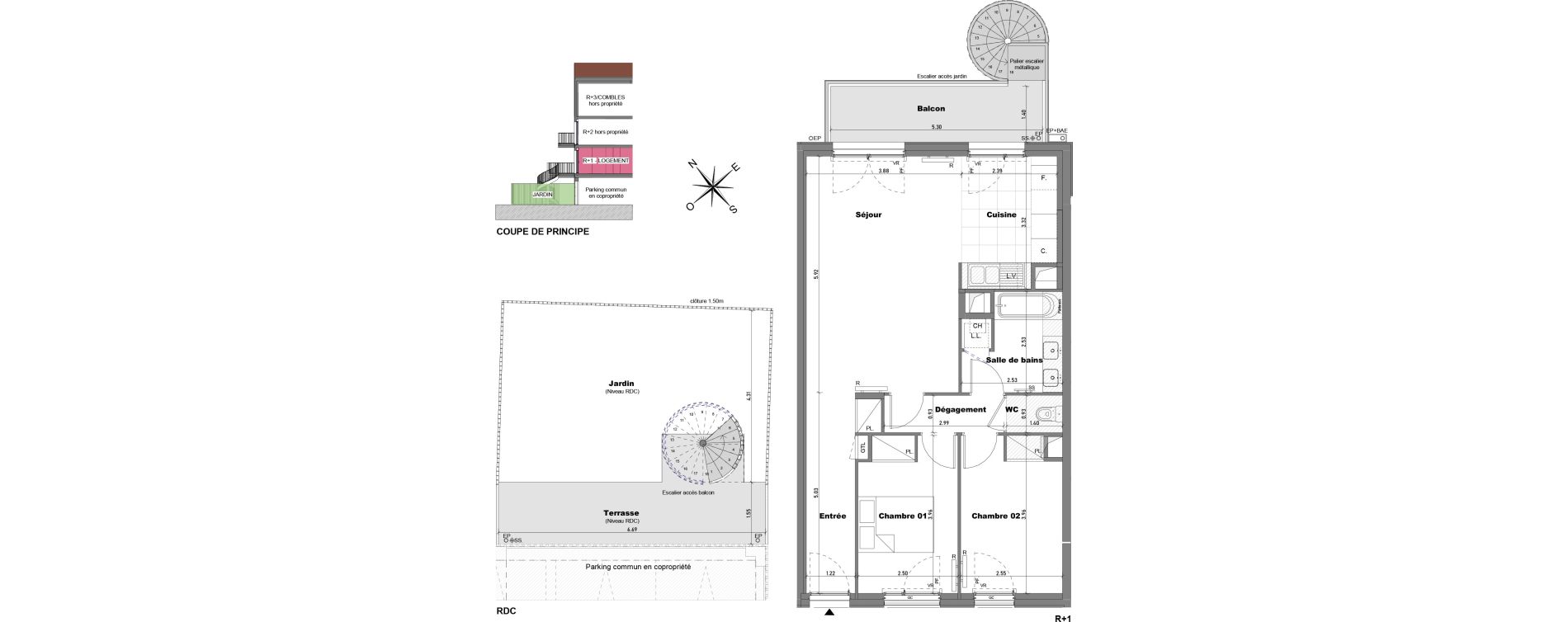 Appartement T3 de 66,26 m2 &agrave; Cabourg Divette
