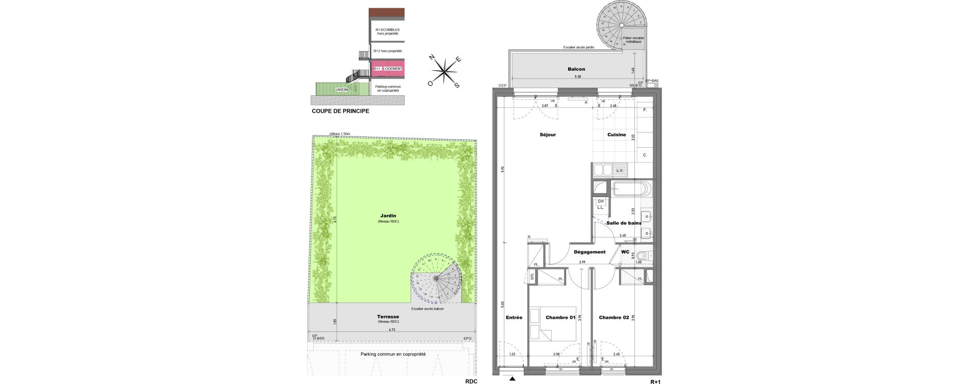 Appartement T3 de 66,24 m2 &agrave; Cabourg Divette