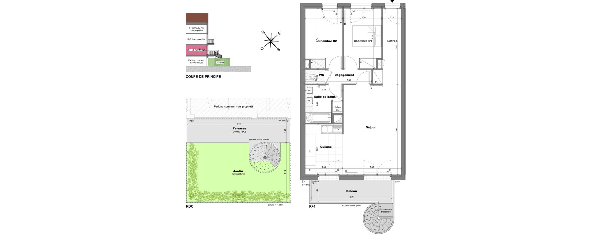 Appartement T3 de 66,35 m2 &agrave; Cabourg Divette