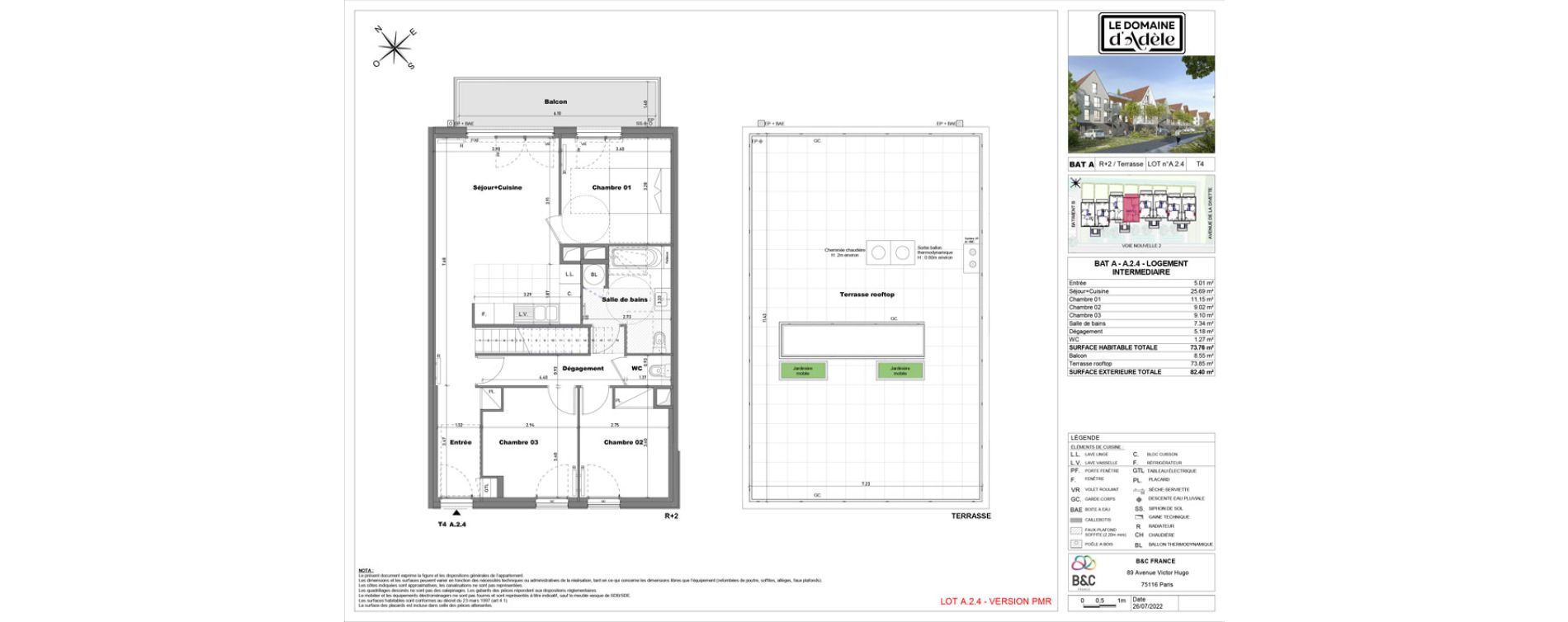 Appartement T4 de 73,76 m2 &agrave; Cabourg Divette