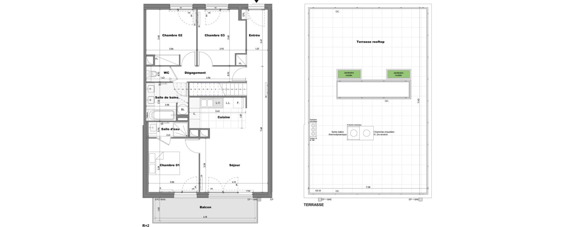 Appartement T4 de 74,67 m2 &agrave; Cabourg Divette