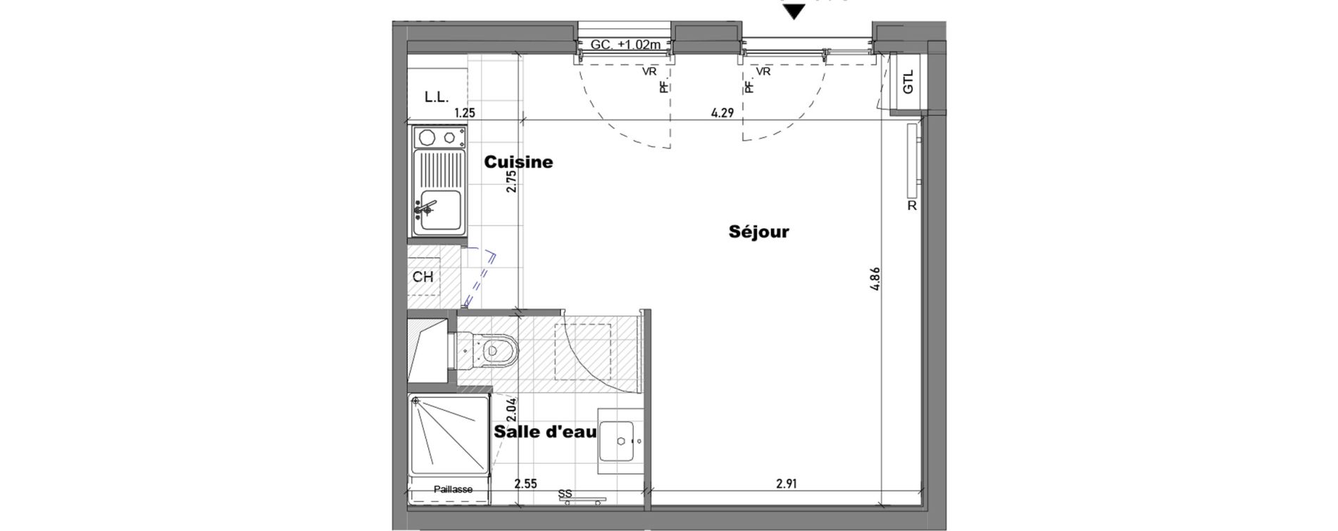 Studio de 25,88 m2 &agrave; Cabourg Divette