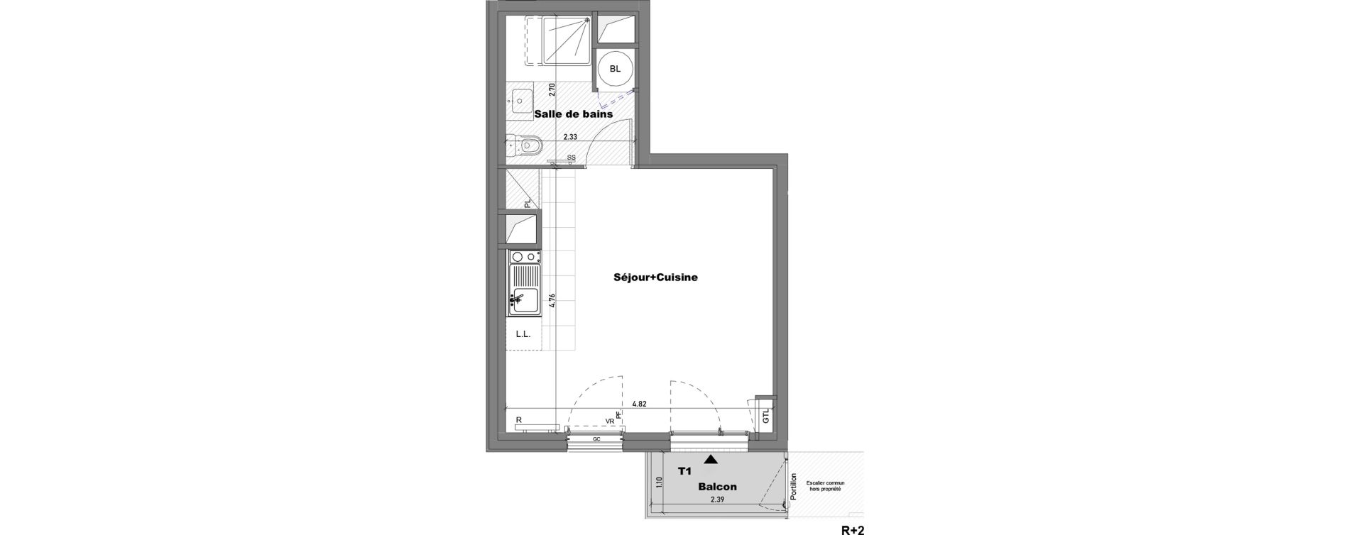 Appartement T1 de 28,03 m2 &agrave; Cabourg Divette
