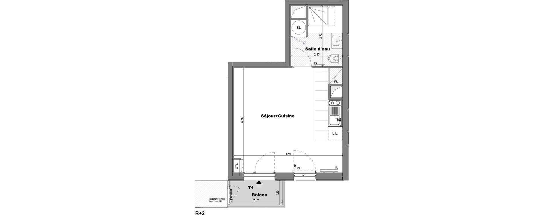 Appartement T1 de 28,52 m2 &agrave; Cabourg Divette