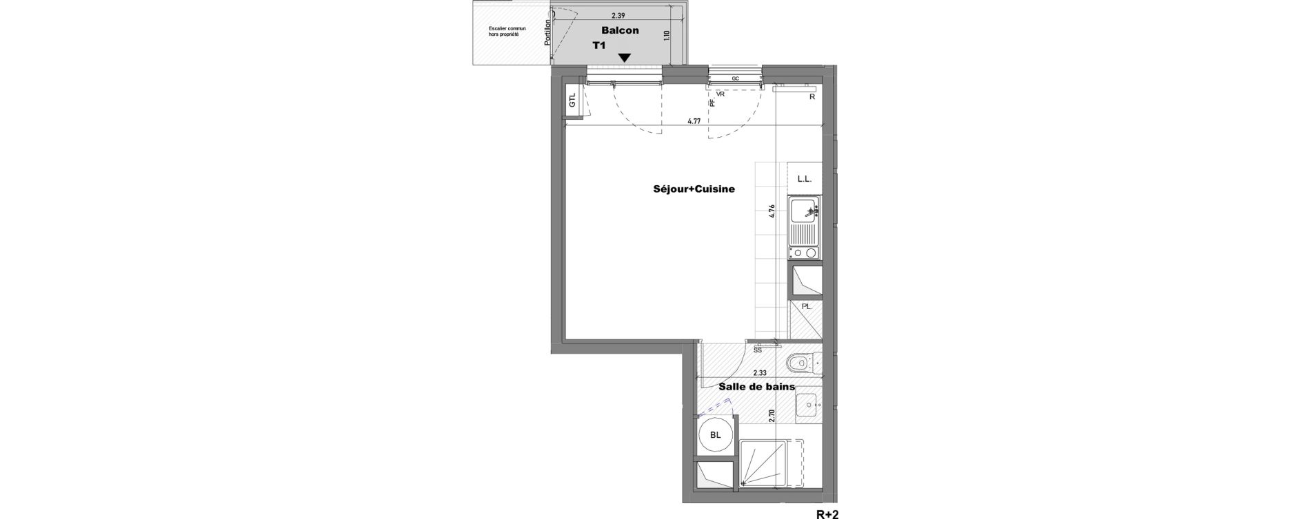Appartement T1 de 27,82 m2 &agrave; Cabourg Divette