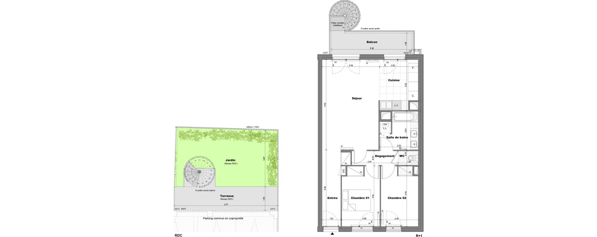 Appartement T3 de 65,72 m2 &agrave; Cabourg Divette