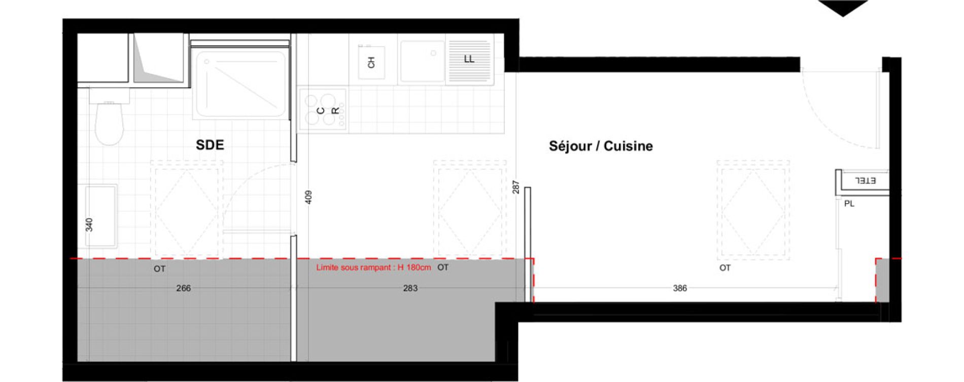 Studio de 26,52 m2 &agrave; Cabourg Centre