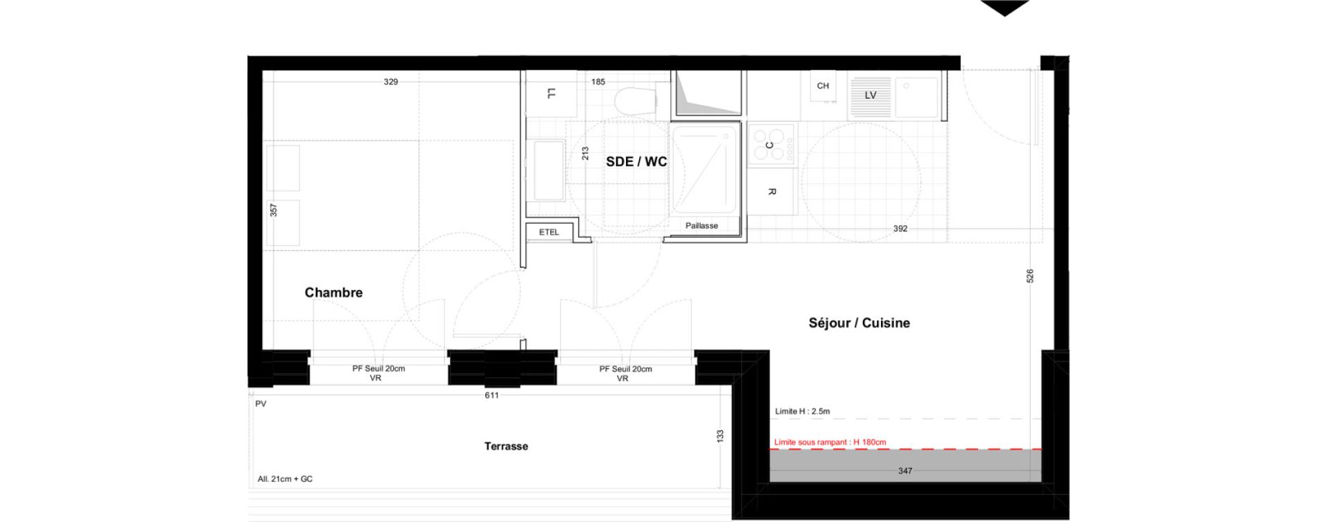 Appartement T2 de 39,00 m2 &agrave; Cabourg Centre