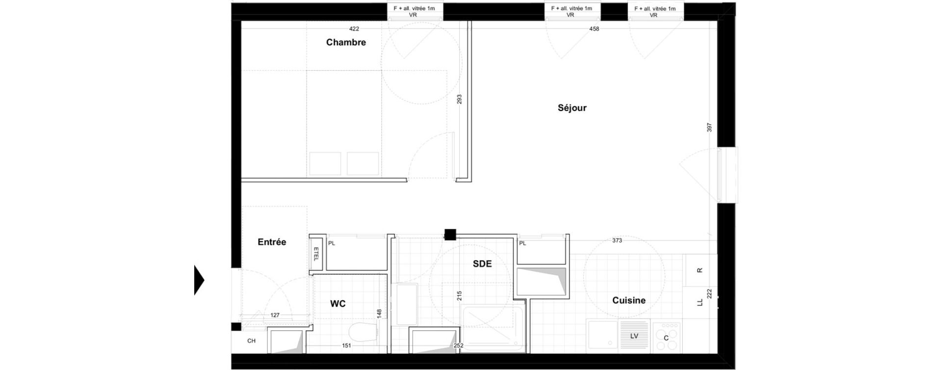 Appartement T2 de 51,80 m2 &agrave; Cabourg Centre
