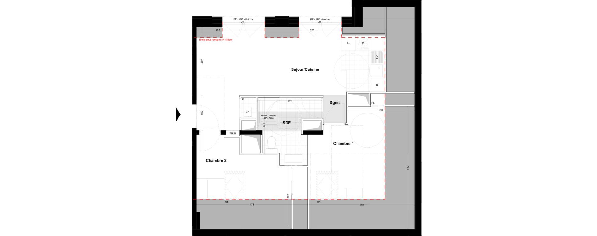 Appartement T3 de 53,68 m2 &agrave; Cabourg Centre