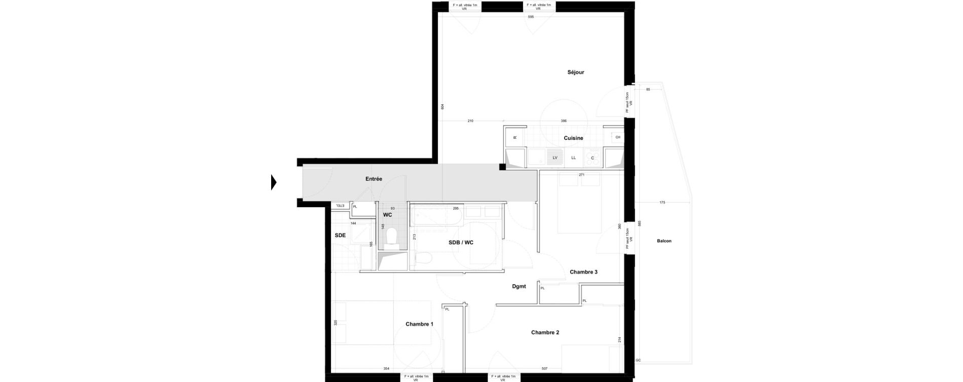 Appartement T4 de 87,45 m2 &agrave; Cabourg Centre