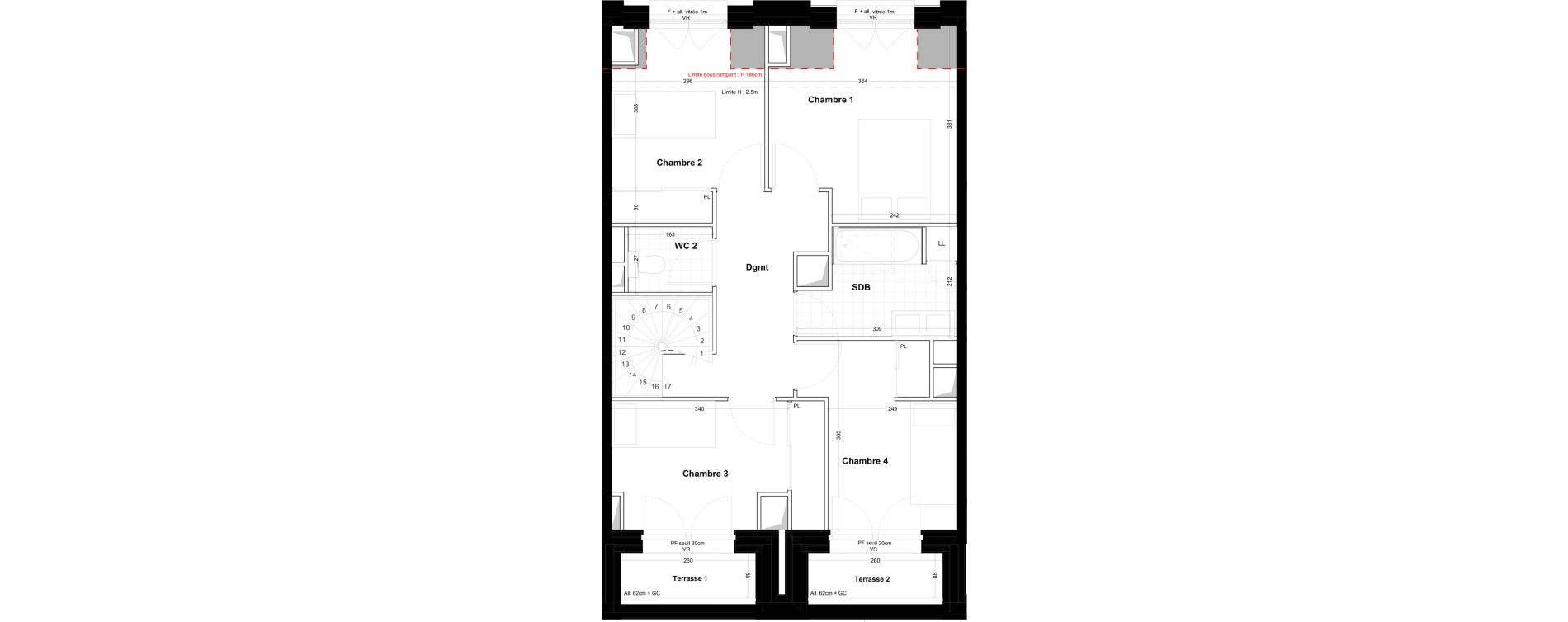 Duplex T5 de 103,55 m2 &agrave; Cabourg Centre