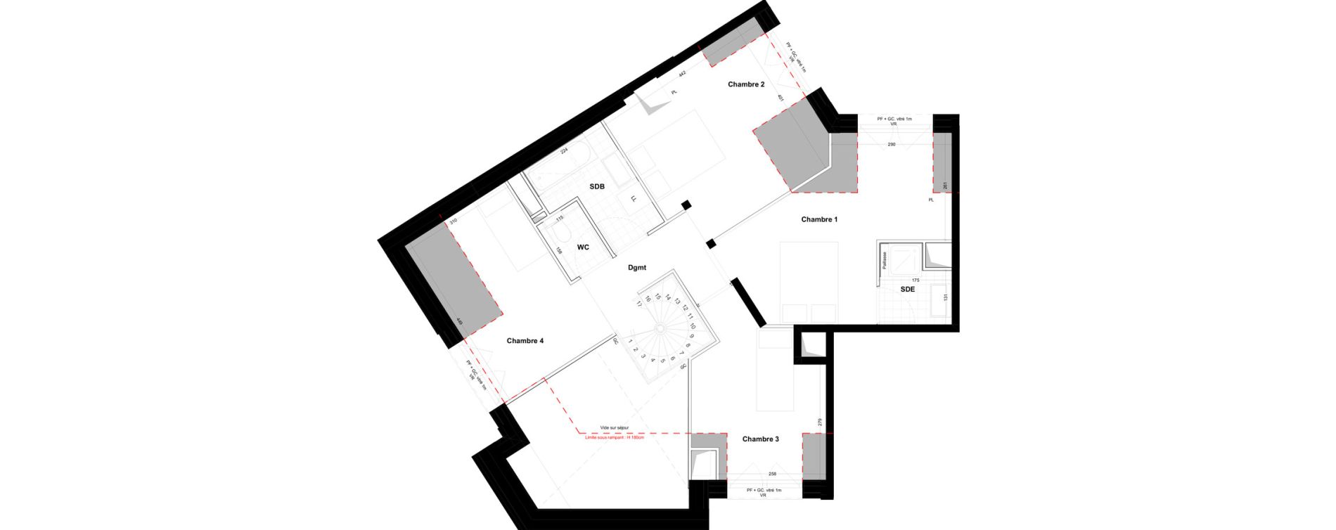 Duplex T5 de 111,71 m2 &agrave; Cabourg Centre