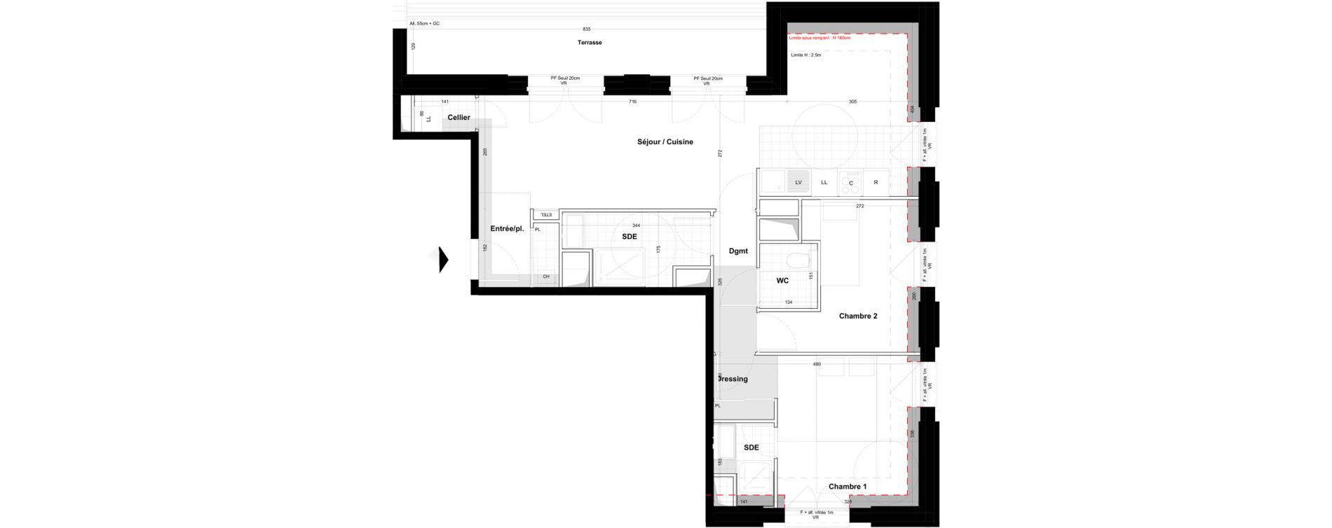 Appartement T3 de 68,01 m2 &agrave; Cabourg Centre