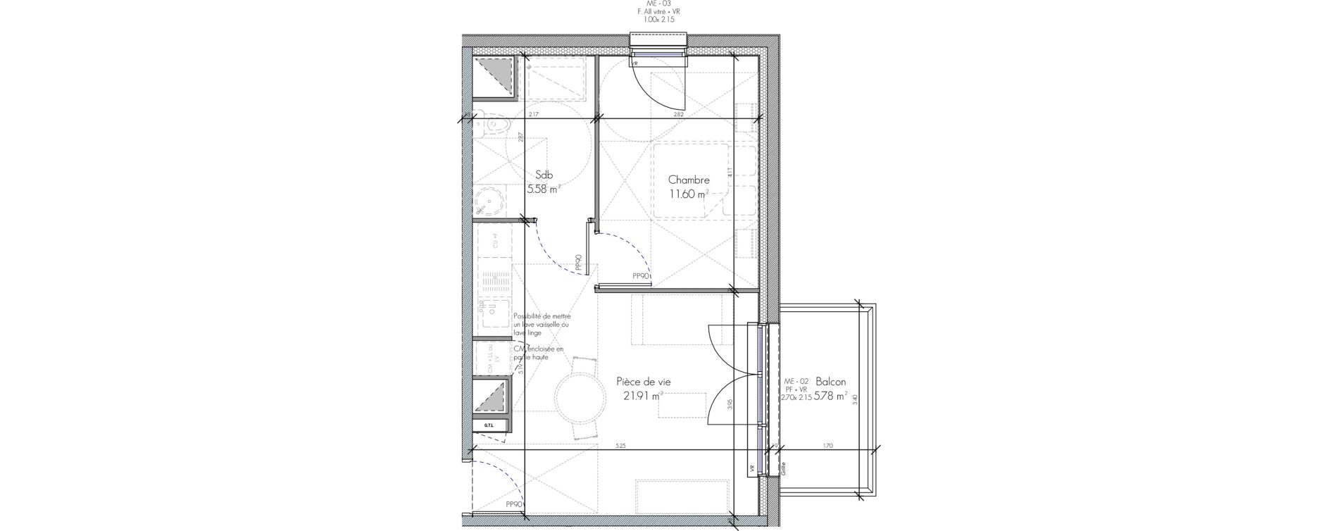 Appartement T2 de 39,09 m2 &agrave; Cabourg Divette