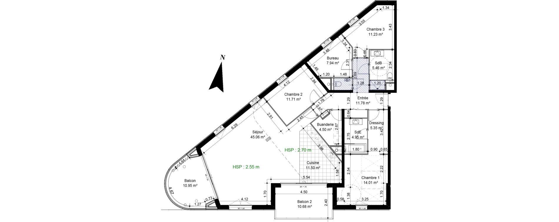 Appartement T4 de 134,82 m2 &agrave; Caen Pr&eacute;fecture