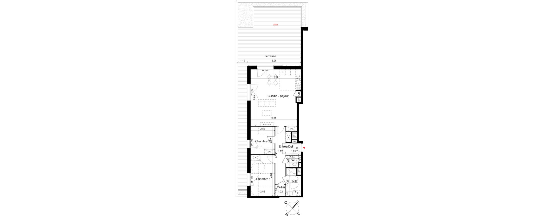 Appartement T3 de 81,36 m2 &agrave; Caen Saint-nicolas