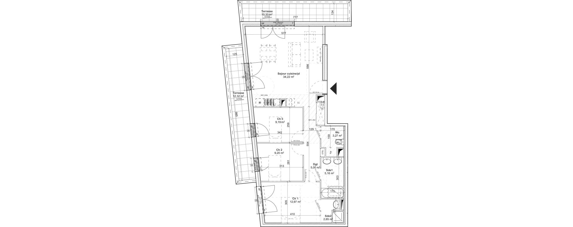 Appartement T4 de 81,66 m2 &agrave; Caen Le port