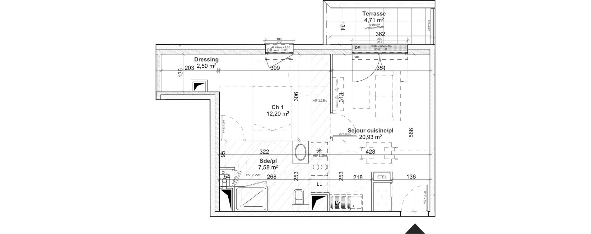 Appartement T2 de 43,21 m2 &agrave; Caen Le port