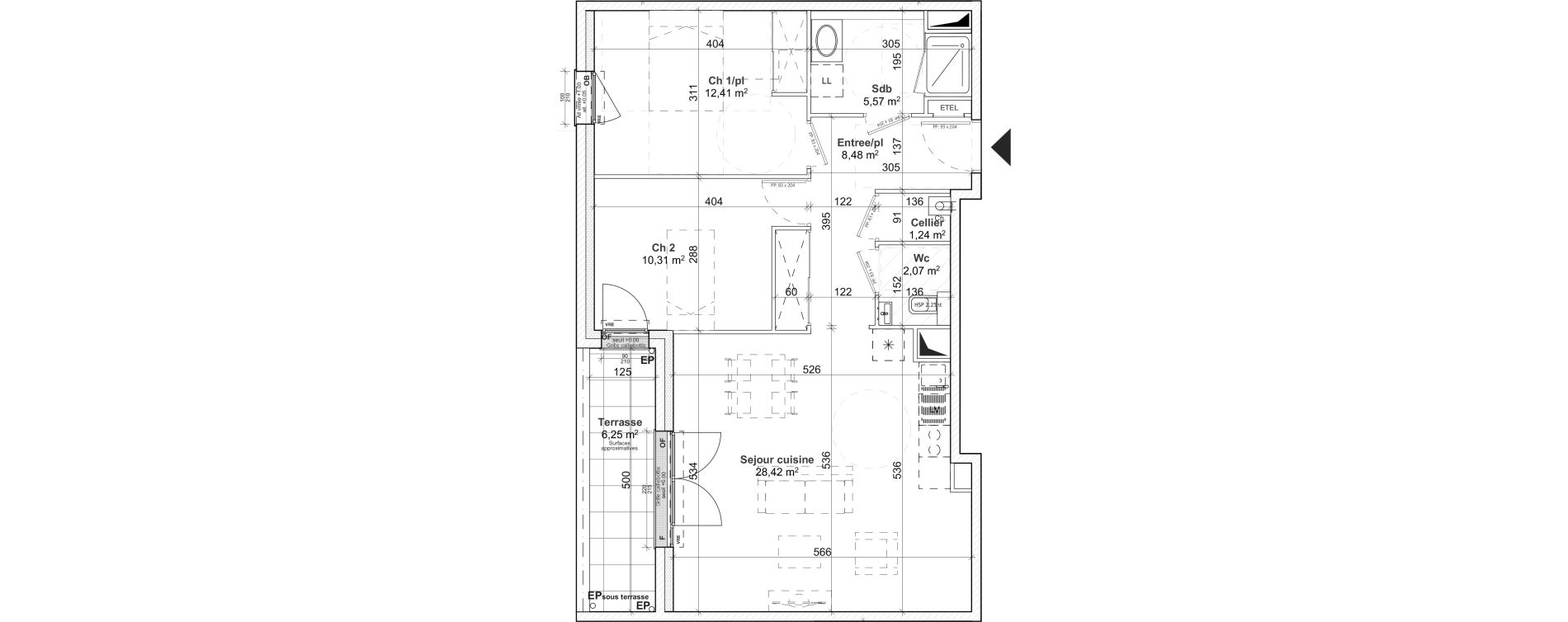 Appartement T3 de 68,50 m2 &agrave; Caen Le port