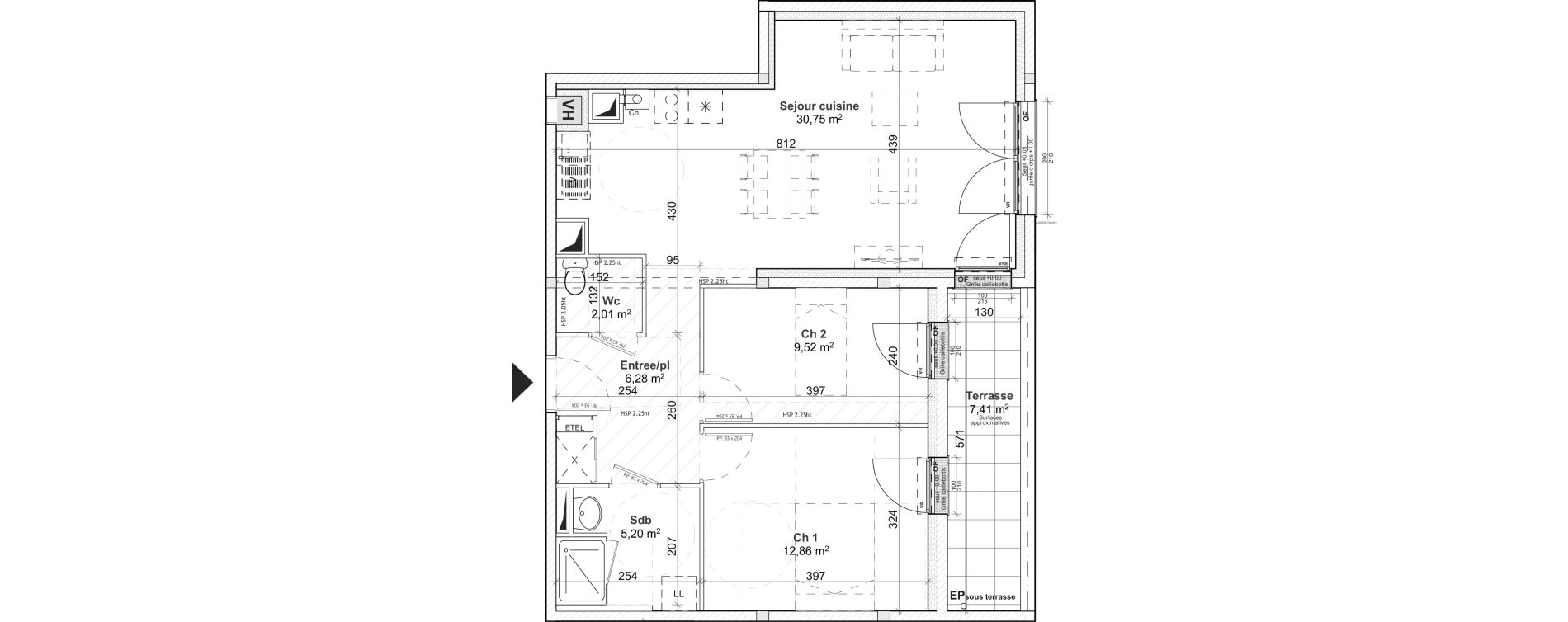 Appartement T3 de 66,62 m2 &agrave; Caen Le port