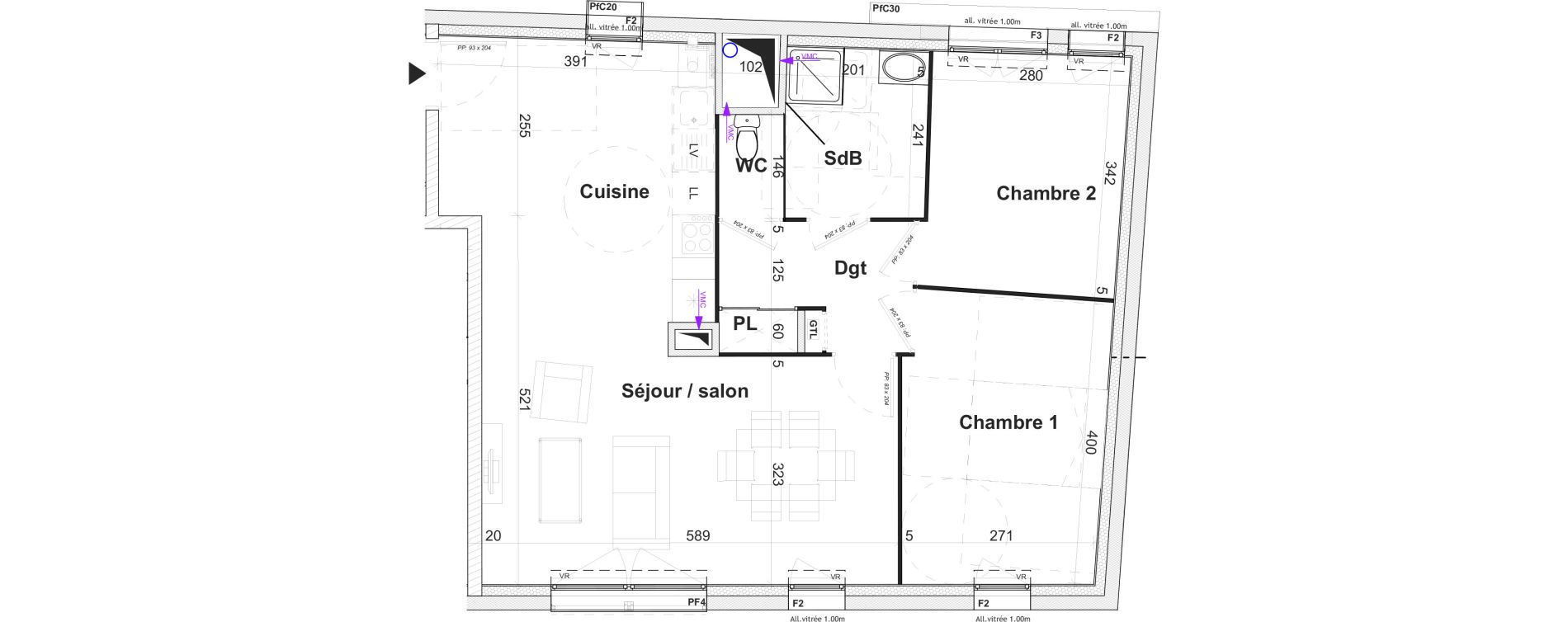 Appartement T3 de 66,71 m2 &agrave; Caen Bas venoix et prairie