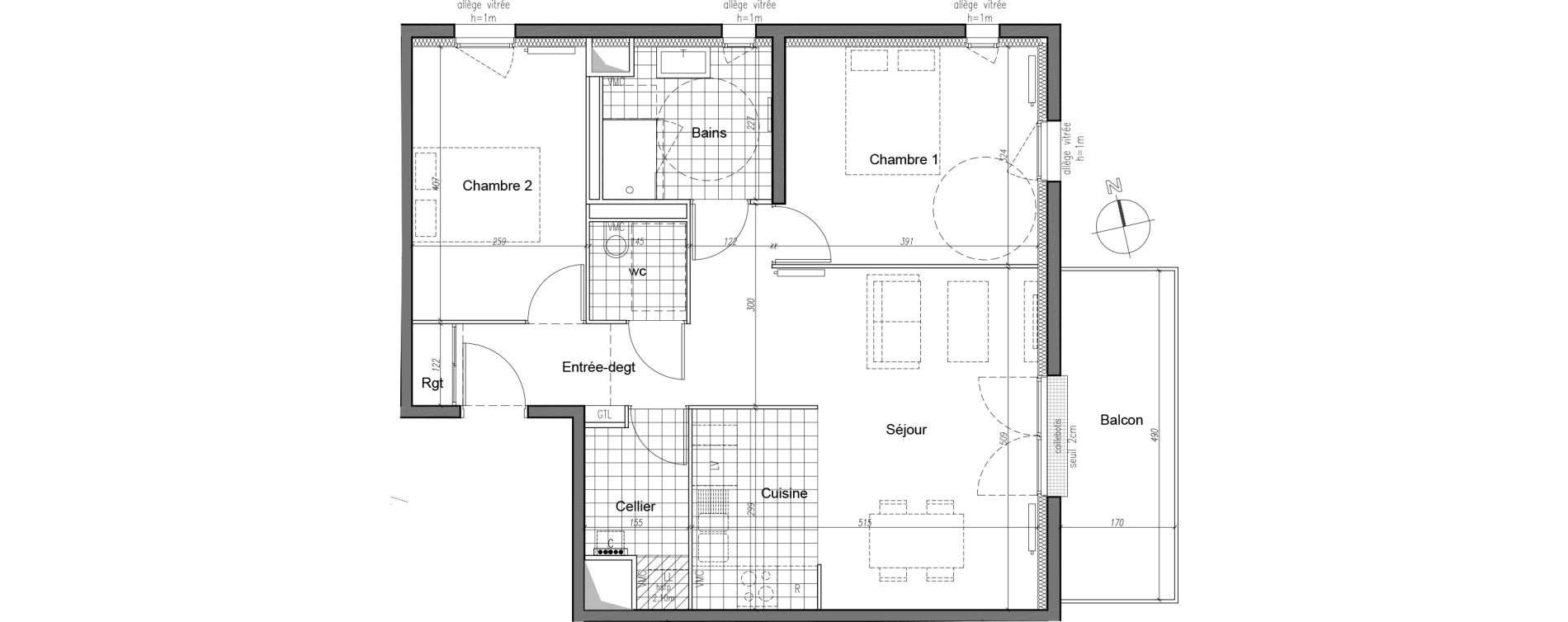 Appartement T3 de 66,40 m2 &agrave; Caen La folie - couvrechef