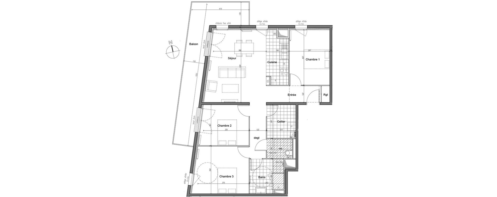 Appartement T4 de 90,10 m2 &agrave; Caen La folie - couvrechef