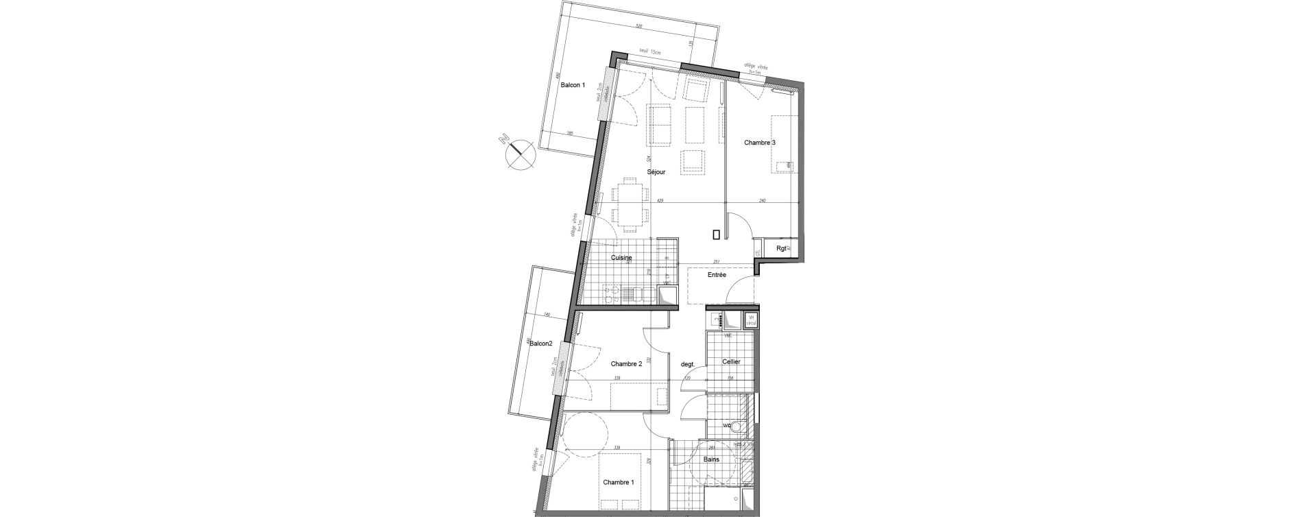 Appartement T4 de 86,40 m2 &agrave; Caen La folie - couvrechef
