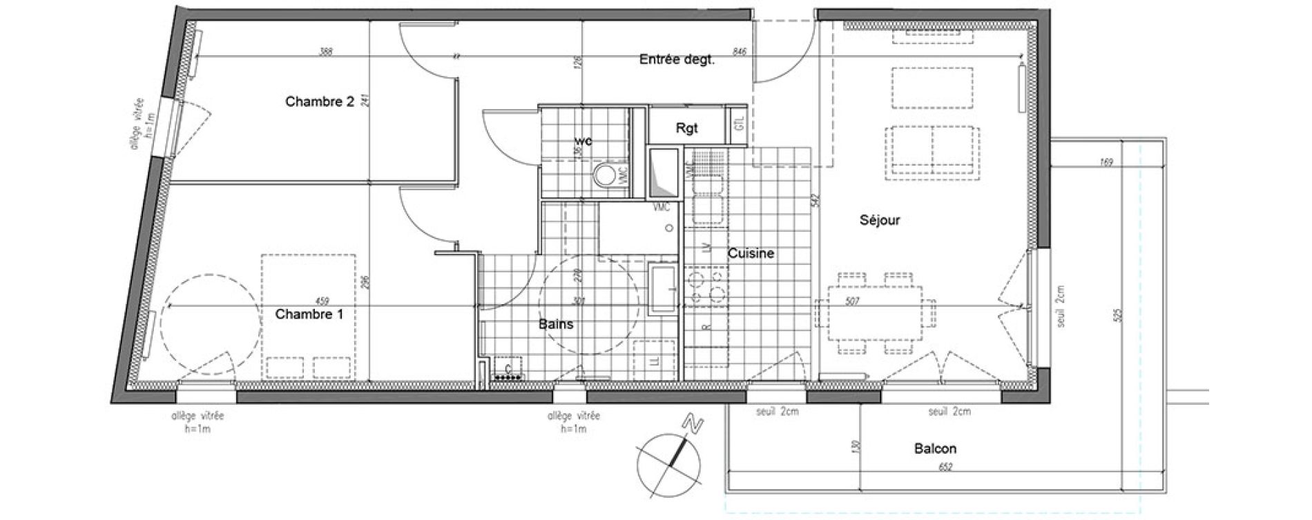 Appartement T3 de 67,50 m2 &agrave; Caen La folie - couvrechef