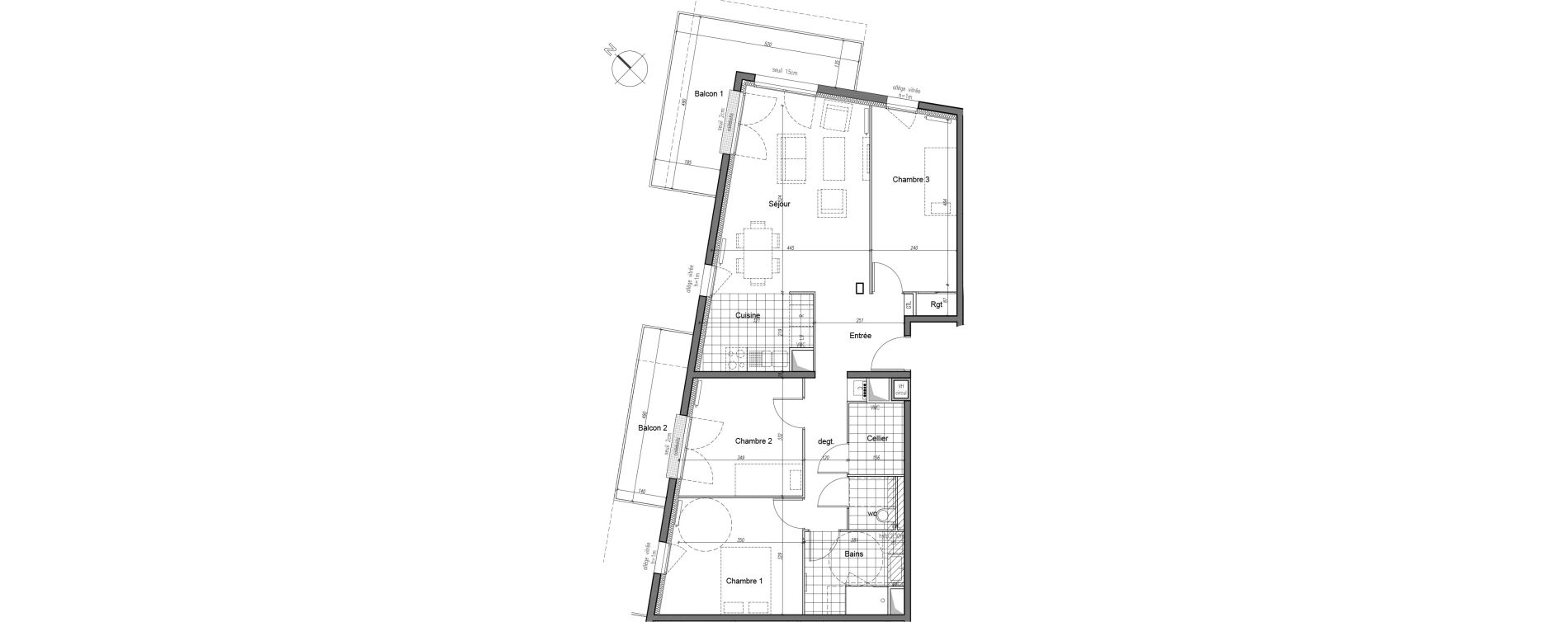 Appartement T4 de 86,40 m2 &agrave; Caen La folie - couvrechef