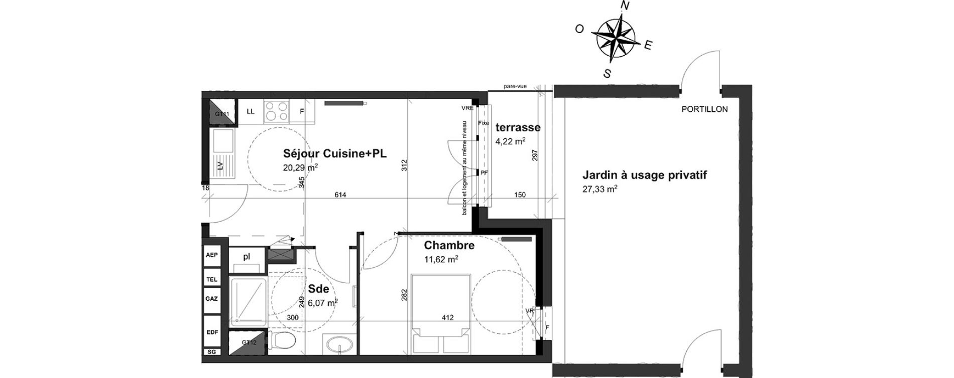 Appartement T2 de 37,98 m2 &agrave; Caen Saint jean eudes - saint gilles