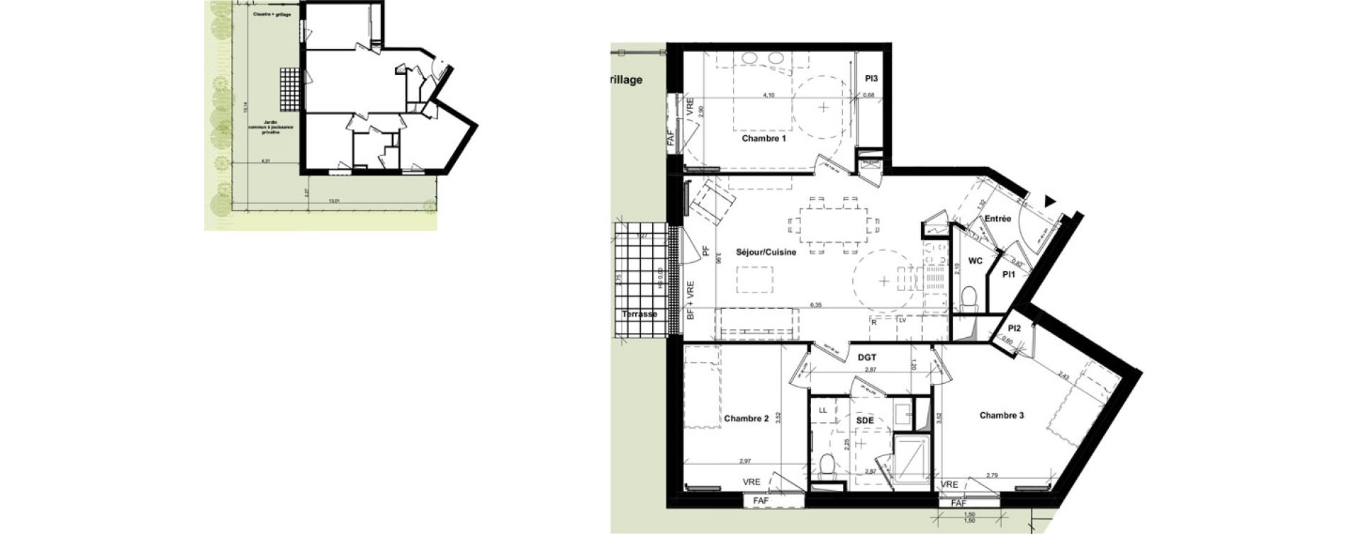 Appartement T4 de 77,64 m2 &agrave; Caen La haie vigne