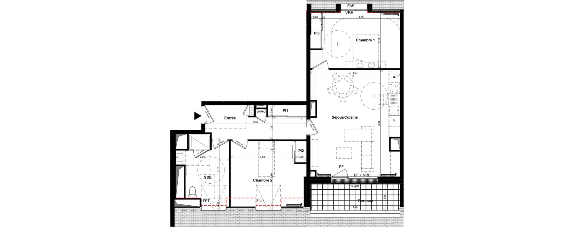 Appartement T3 de 76,30 m2 &agrave; Caen La haie vigne