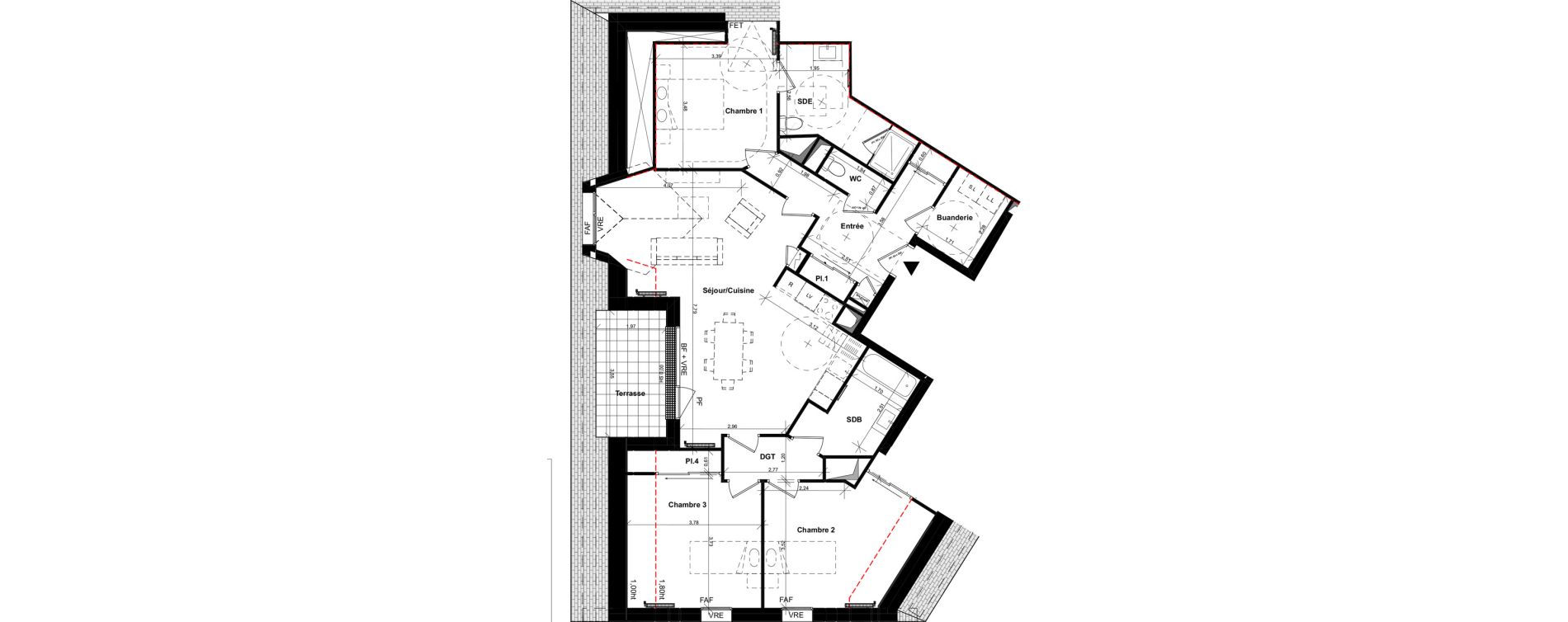 Appartement T4 de 103,31 m2 &agrave; Caen La haie vigne