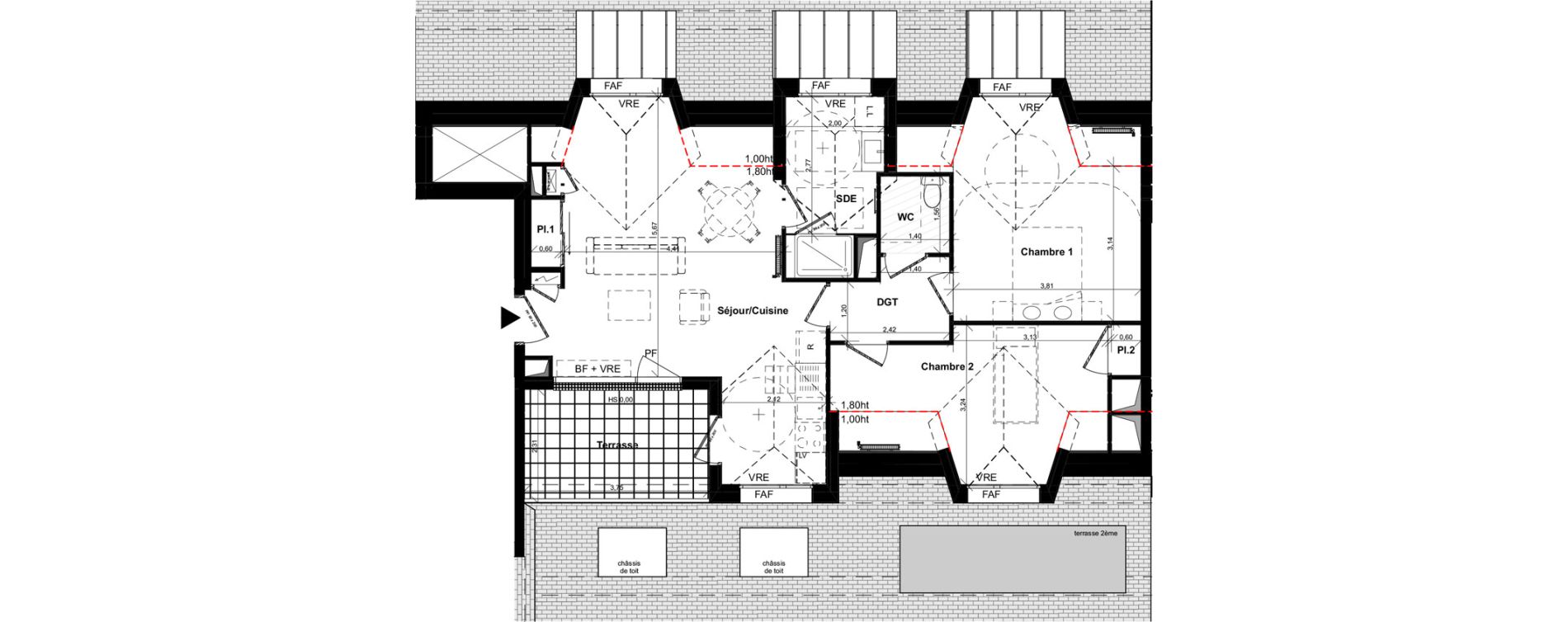 Appartement T3 de 70,43 m2 &agrave; Caen La haie vigne