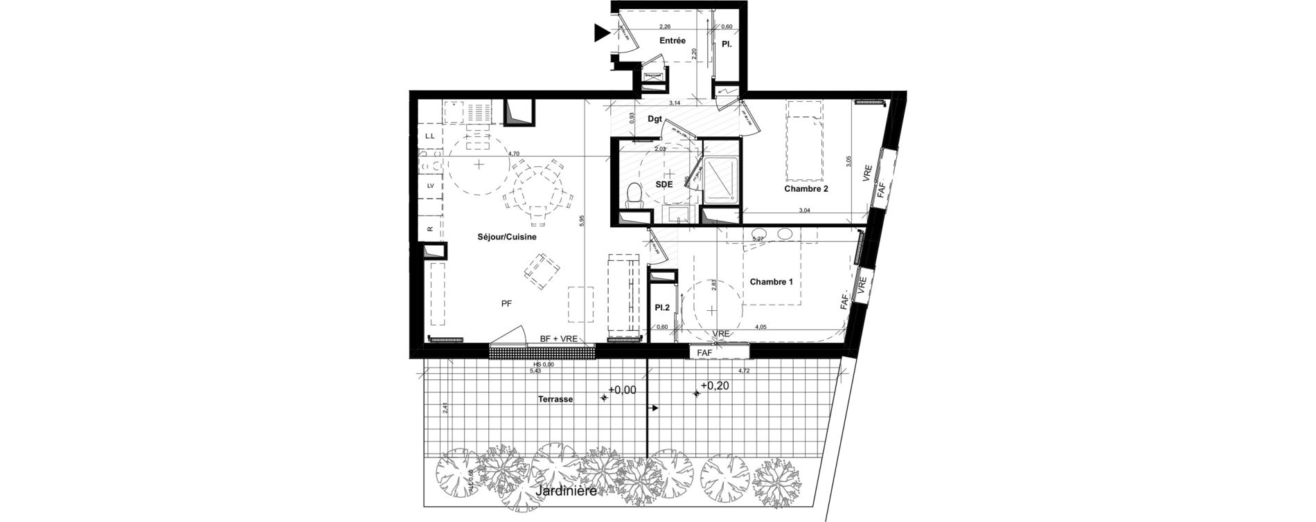 Appartement T3 de 66,57 m2 &agrave; Caen La haie vigne