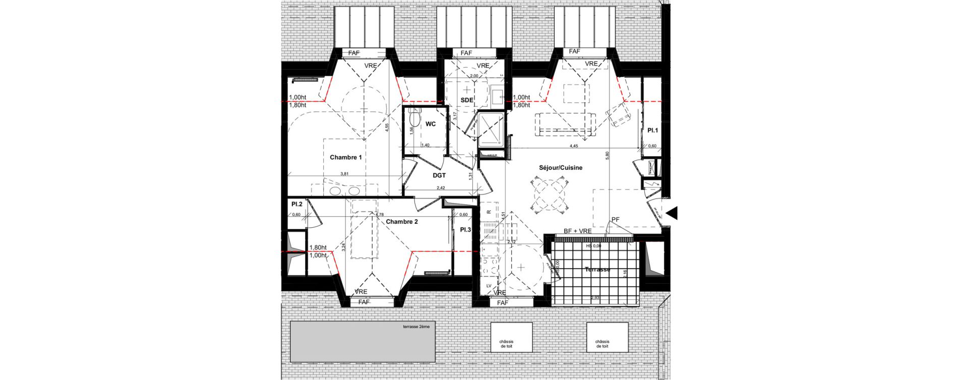 Appartement T3 de 70,60 m2 &agrave; Caen La haie vigne