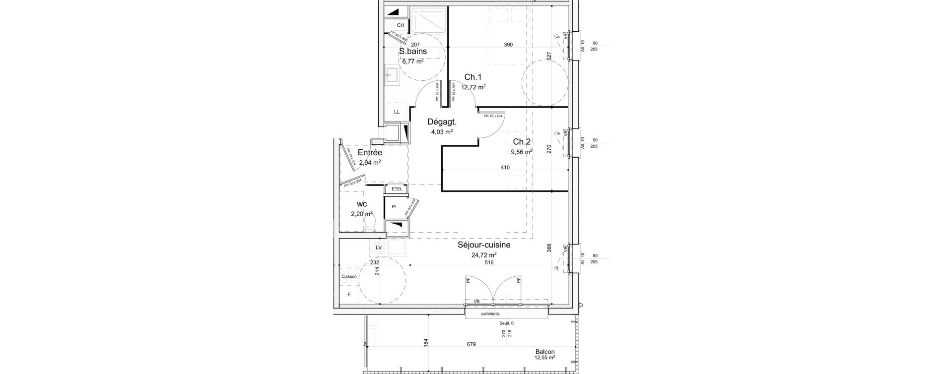 Appartement T3 de 62,94 m2 &agrave; Caen Rethel